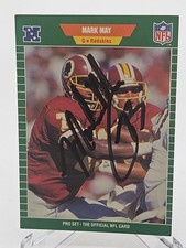 1989 Pro Set Mark May Rookie RC Washington Redskins #432 Signed Autographed Card. rookie card picture