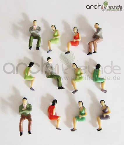 25 x Sitting Figurines for Diecast Models 1:50, Model Railway O Gauge