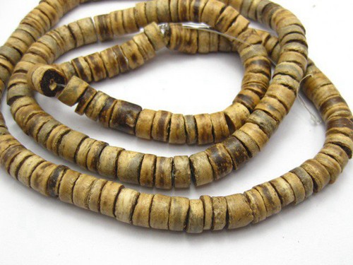 2 Strands of 22" Natural Coconut Column Heishi Beads 8mm Jewelry Making Craft - Picture 6 of 10