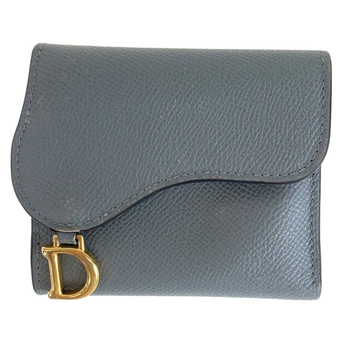 Selle Dior Portefeuille Compact Marine Or Quincaillerie Cuir