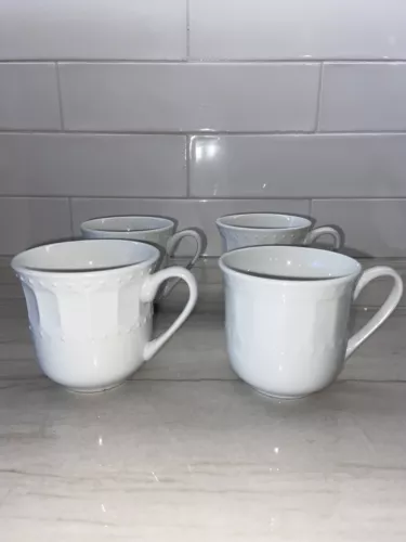 Gibson Regalia White Coffee Cups Mugs Set of 6