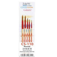 ZEM Classroom Colors Brown Synthetics Artist Brush Sets 6 Types