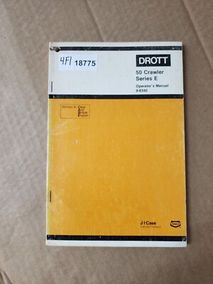 Case Drott 50 Crawler Excavator Factory Operators Manual