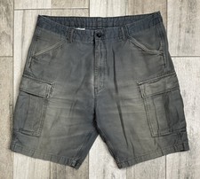 Levis Cargo Shorts Mens Size 38 Vintage Faded Wash Blue All Cotton Fast Shipping