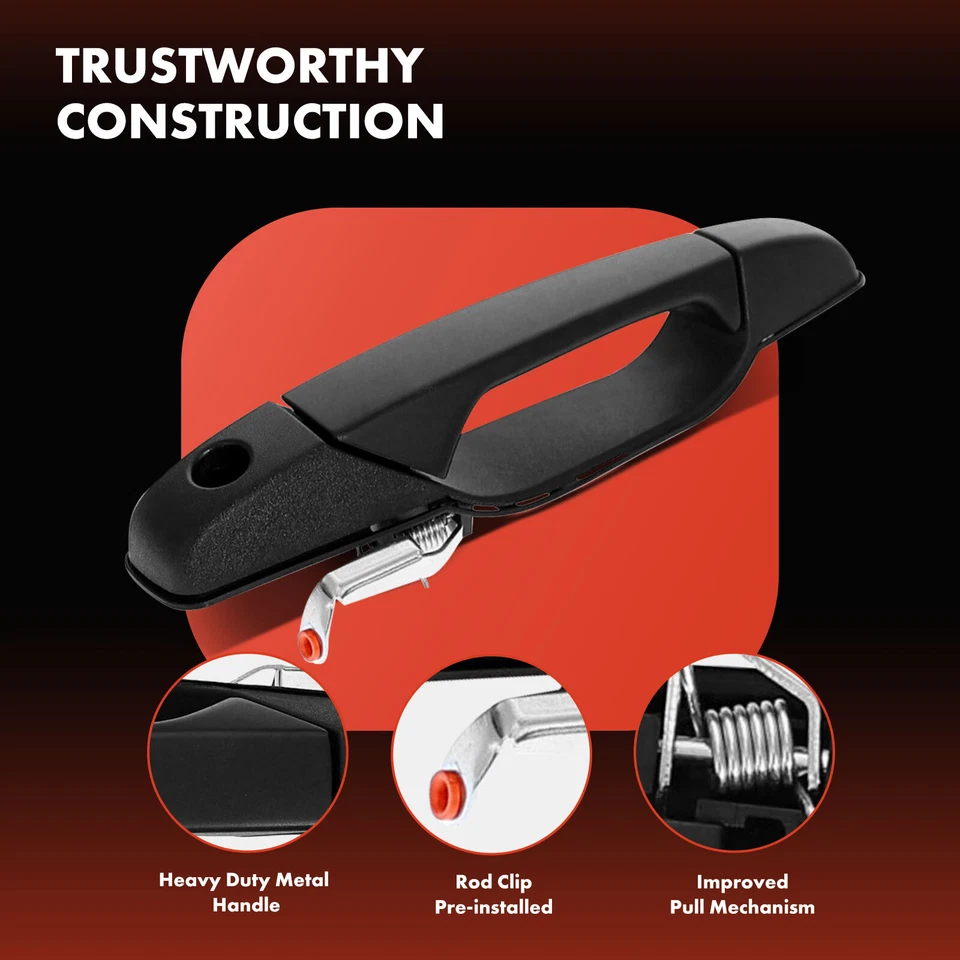 Manija de puerta exterior de metal mejorada 4 piezas para Chevrolet Silverado delantera y trasera Foto 4 de 4