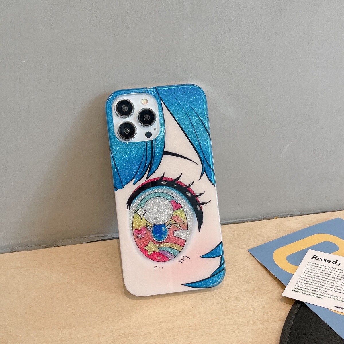 Anime Eye Cartoon Iridescent iPhone Case 16 14 13 12 11 Max