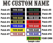 BIKER, MC CUSTOM NAME EMBROIDERED PATCH, IRON ON FAST SHIPPING, USA SELLER