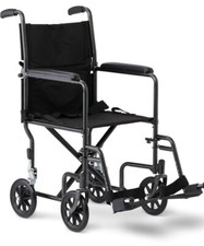 Basic Steel Transport Chair 17  Wide Seat, Full Length Arms, Swing Away Footrest