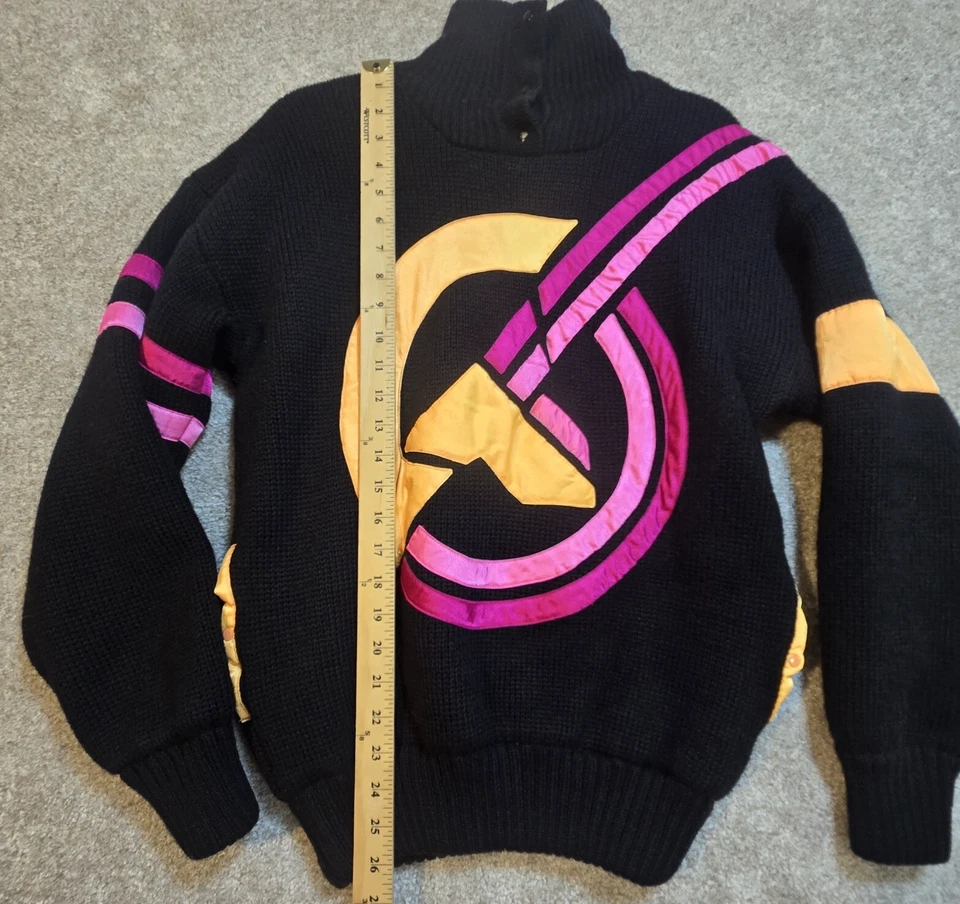 Suéter de esquí de lana Tyrolia By Head bolsillos forrados cuello alto estilo años 80 para mujer S 4/6 Foto 4 de 4