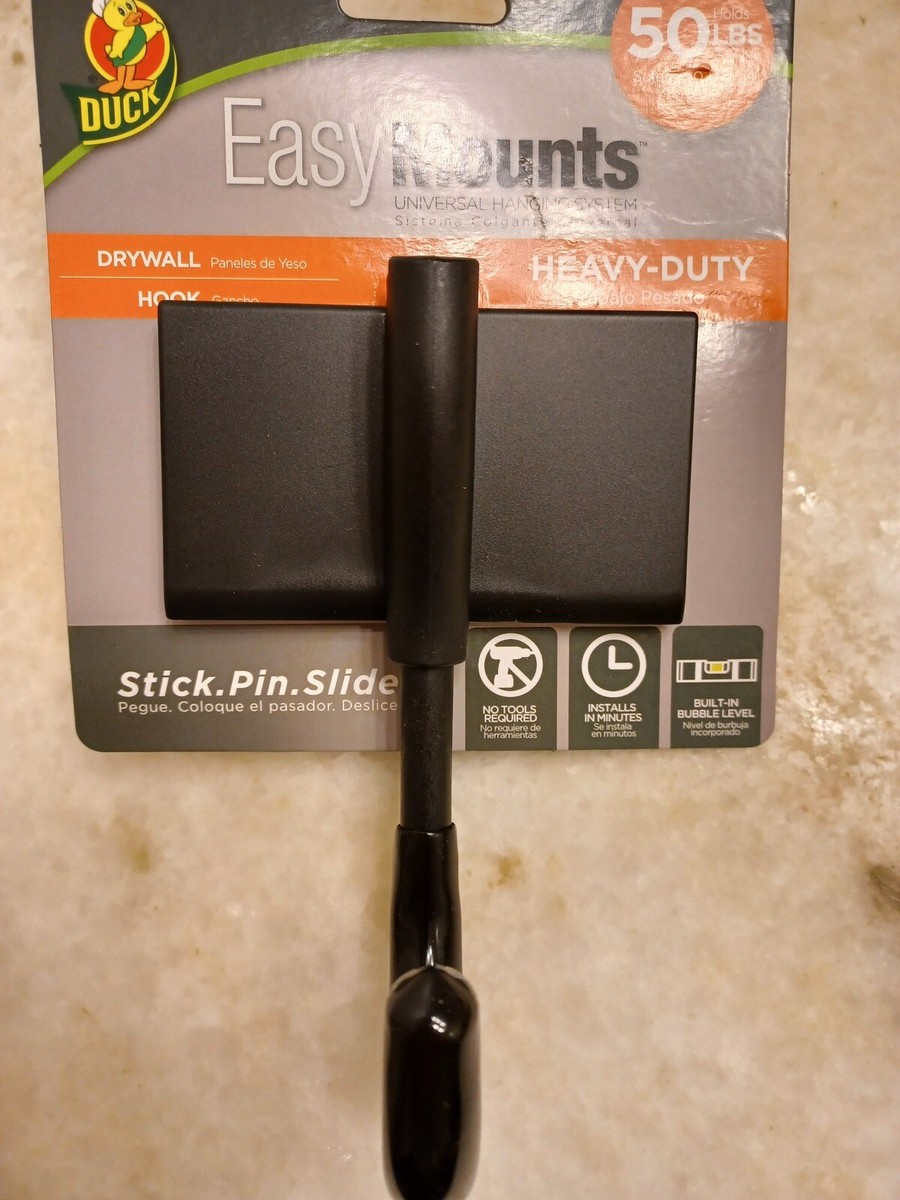 Duck EasyMounts Medium Hook, 50 lb Capacity, Black (DUC287214) *Lot Of  Mounts*