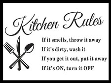 Kitchen Rules, Retro metal Sign/Plaque Wall vintage / Kitchen Gift