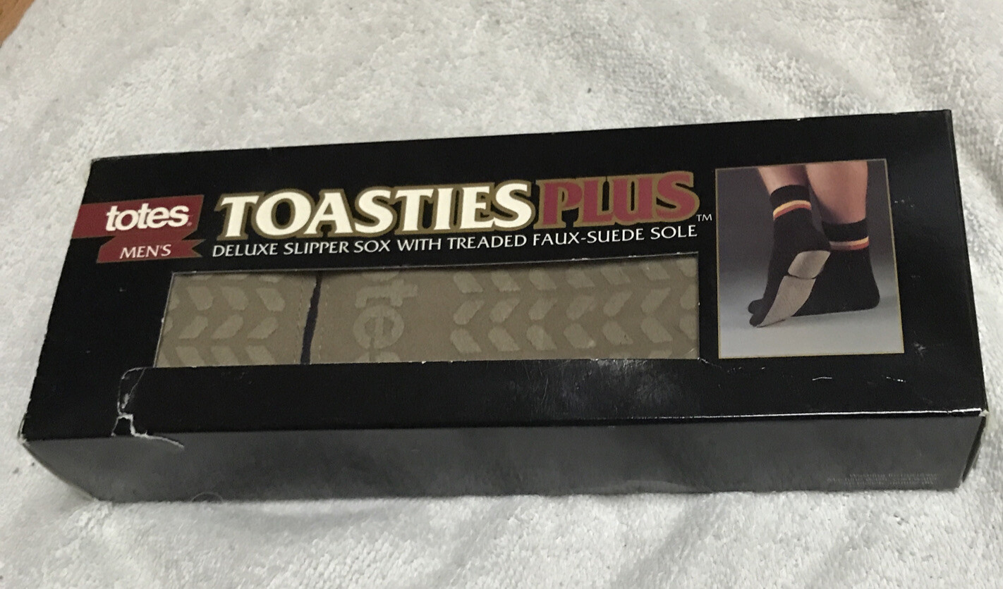 SAOLA TOTES VINTAGE UOMO TOAST TOAST CALZINI PANTOFOLE SUOLA FINTA PELLE SCAMOSCIATA L XL MARSHALL FIELDS NUOVI CON SCATOLA