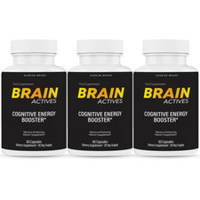 Brain Actives Cognitive Brain Booster Pills for Advanced Memory and Focus-3 Pack