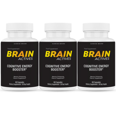Brain Actives Cognitive Brain Booster Pills for Advanced Memory and Focus-3 Pack