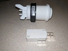 White Suzo Happ arcade button w/ e-switch 50g force microswitch .250 connector
