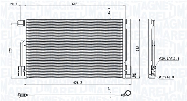 MAGNETI MARELLI 350203611000 Condenser, air conditioning for ABARTH,ALFA ROMEO,C