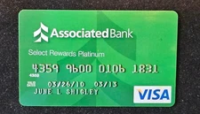 Associated Bank Visa Charge Card ~ Exp 2013 ~ cc2383