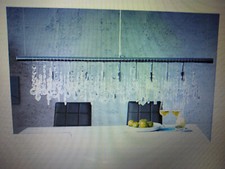 Lampe-Hängeleuchte/Pendelleuchte / Chrom / 10 Leuchten /Breite 120 cm 