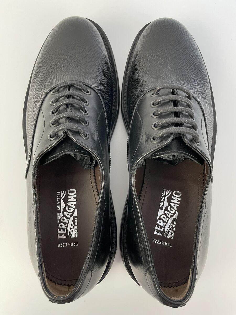 Salvatore Ferragamo Tanger Tramezza Black Pebble Leather Salvatore Ferragamo Tanger Tramezza Black Pebble Leather
