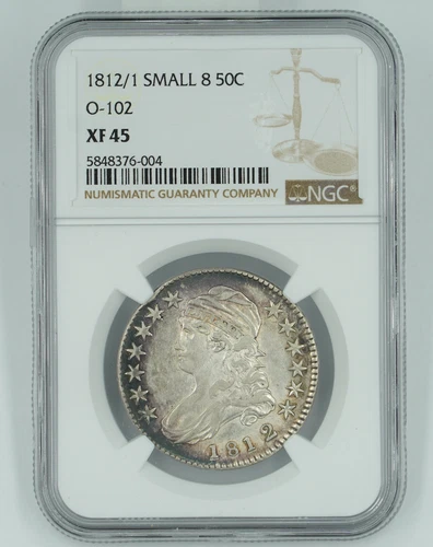1812/1 NGC XF45 Capped Bust Half Dollar Small 8