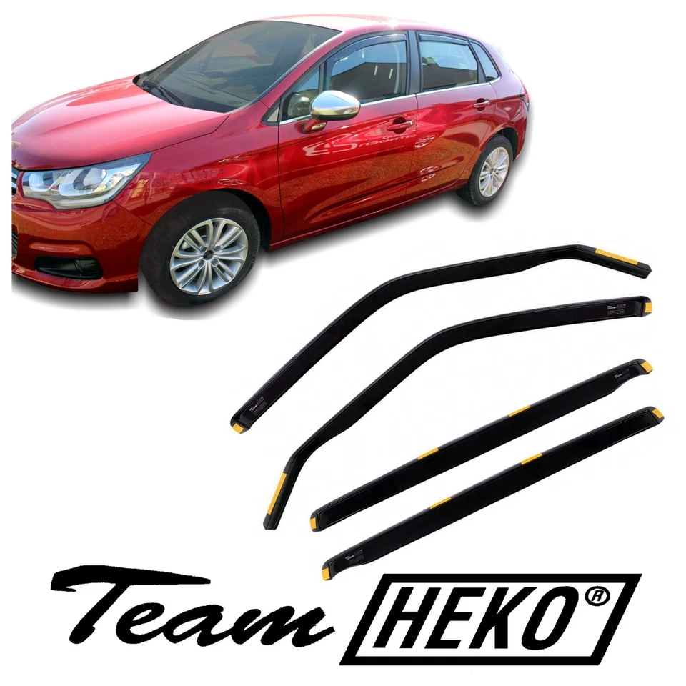 HEKO Deflecteurs D'Air / De Vent Pour Citroen C4 2 2010-2018 5-Portes 4-Pcs