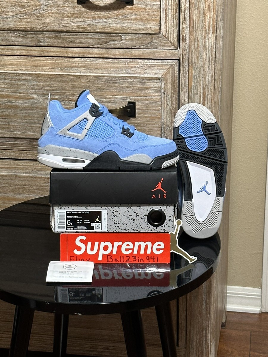 DS Brand New Air Jordan 4 Retro University Blue GS (UNC) Sz DS Brand New Air Jordan 4 Retro University Blue GS (UNC) Sz