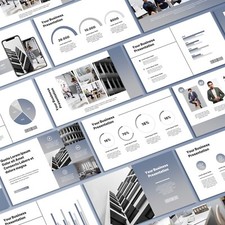 Elegant Grey Business PowerPoint Template - Professional Marketing Strategy
