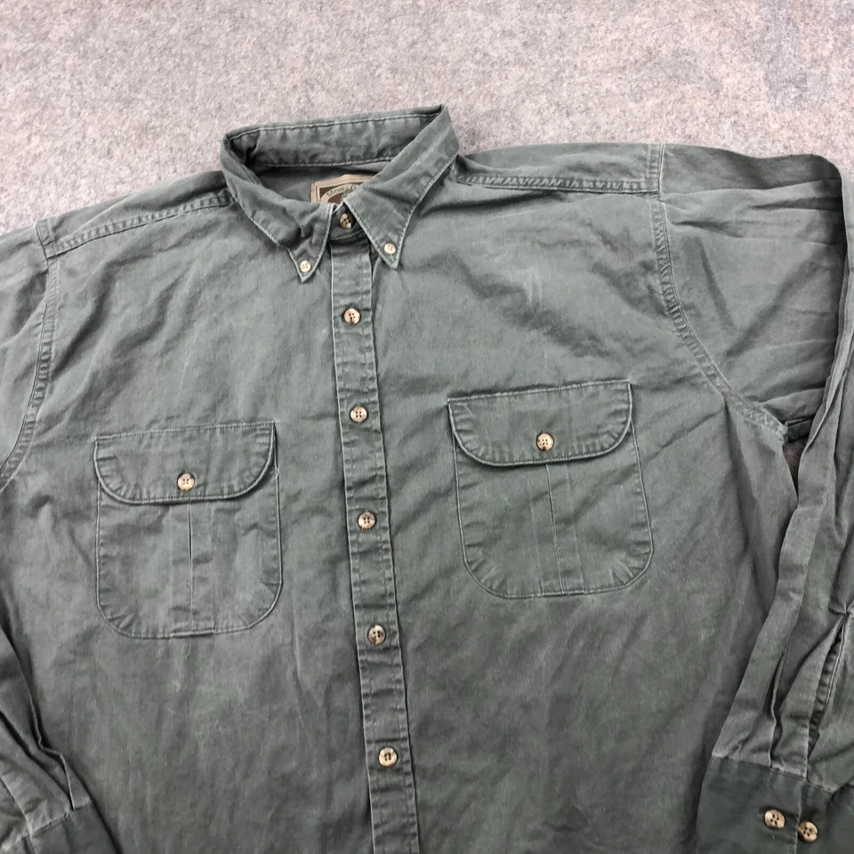 Mossy Oak Companions Shirt Mens 2XL Gray Solid Button Hunting Pocket Outdoors - Image 4 of 4