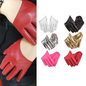 women's leather half palm gloves