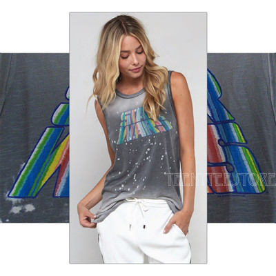 Junk Food Star Wars Destroyed Finish Bleach Spray Gradation Fade Cotton SlubTank