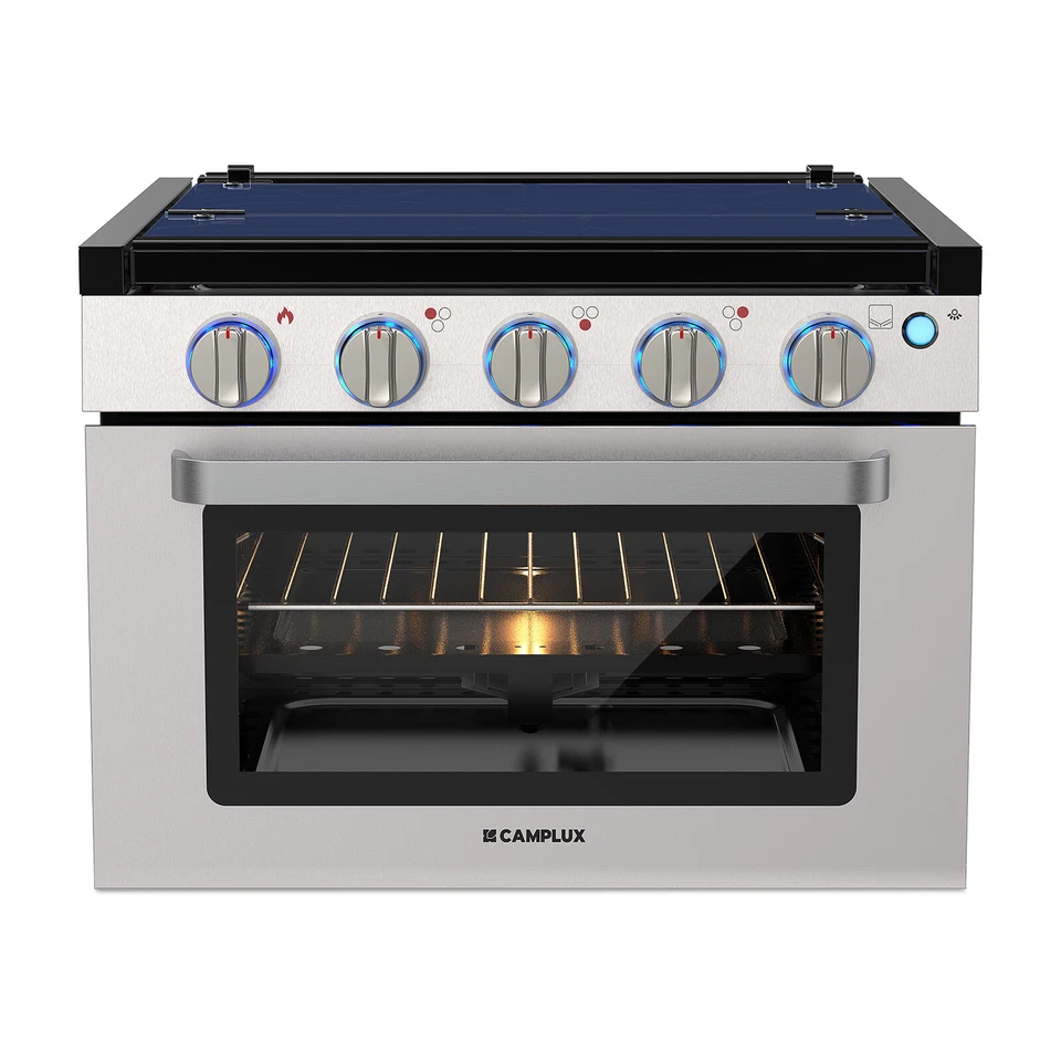 CAMPLUX 17" 3-Burner RV Gas Oven Stove Combo Compact Slide-In Propane Range - Image 3 of 4