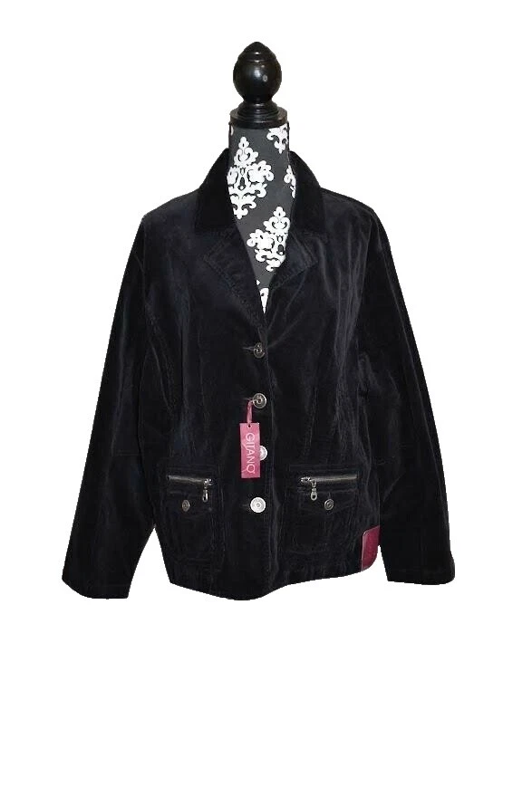 Gitano Preto Casacos, jaquetas e Coletes para mulheres