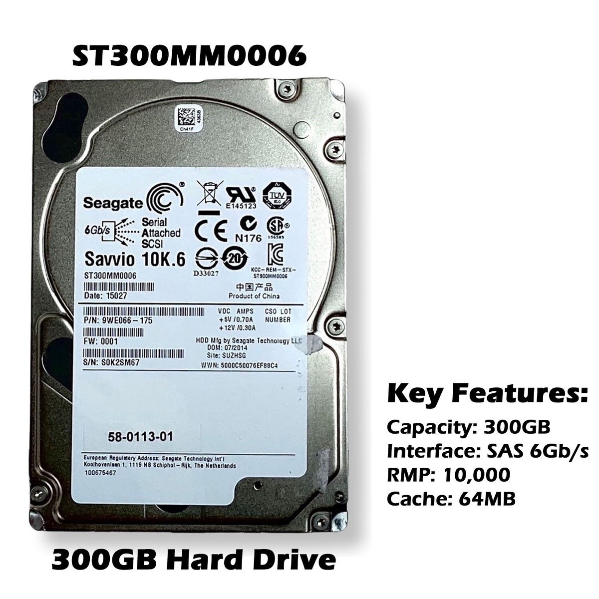 Seagate ST300MM0006 Savvio 10K.6 300GB Internal HDD 2.5-inch 10K