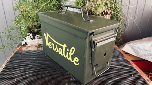 Vintage Versatile Tractor Logo Metal .50 Cal Ammo Box | Big Bud John Deere Oil