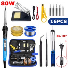 80W Electric Soldering Iron Welding Gun Tool Kit Solder Wire Desoldering Pump US