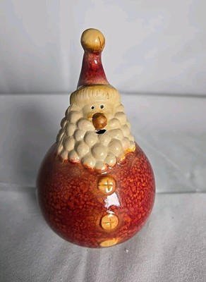Santa Claus Vtg Christmas Figurine Ceramic Roly Poly