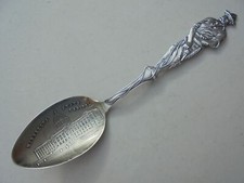 Sterling Silver Souvenir Spoon Minnesota Capitol Cowboy Indian Figural 2-Sided