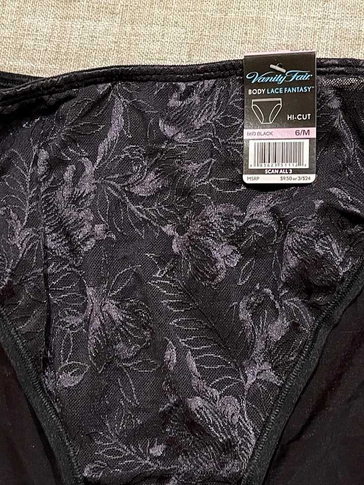 Calcinha Vanity Fair fantasia de renda floral 13182 frente náilon tamanho M 6 vintage - Imagem 4 de 4