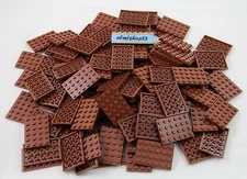 LEGO - 4x6 Reddish Brown Plates 3032 - Baseplate Base Flat Bulk Lot Town Castle