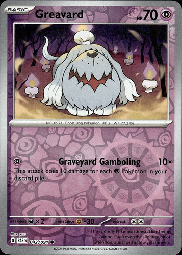greavard shiny pokemon card SV4A 274/190 : Japanese PokeChalet Black Star Promos Type Greavard Shiny Promo Paldean Fates