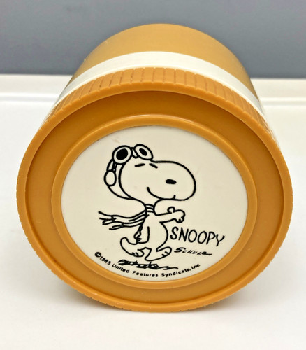 Vintage 1965 Snoopy Thermos Flying Ace Peanuts Insulated Small Soup Jar Schulz