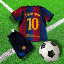 KIDS Barcelona Home Lamine Yamal 19 Soccer Jersey and Short Football Shirt 2026