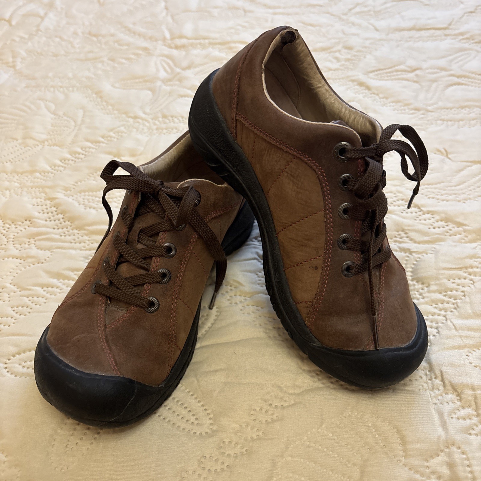 Scarpe da passeggio KEEN Presidio donna marrone rosso cuciture Oxford pelle taglia 6