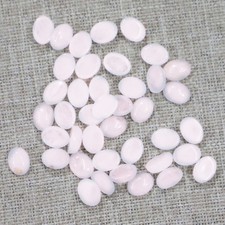 50pcs Natural Rose Quartz Stone Oval CAB CABOCHON 6X8mm for DIY Jewelry No Hole