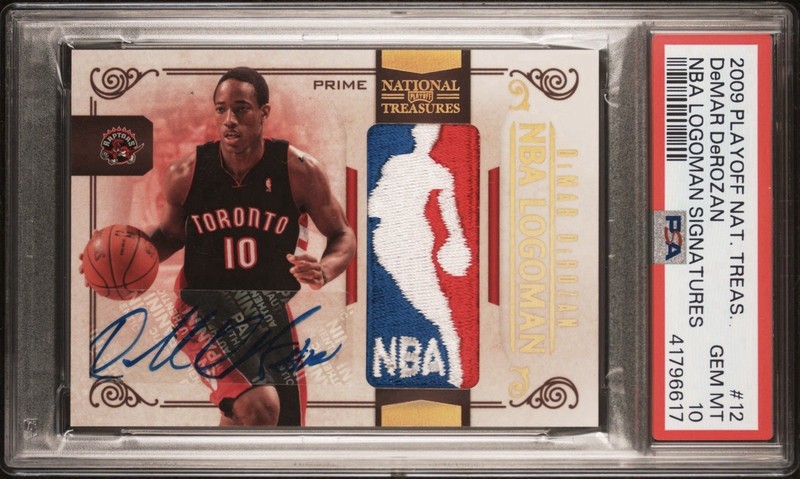 PSA 10 DeMar DeRozan 2009 National Treasures NBA LOGOMAN #2/5 Rookie Auto POP 1