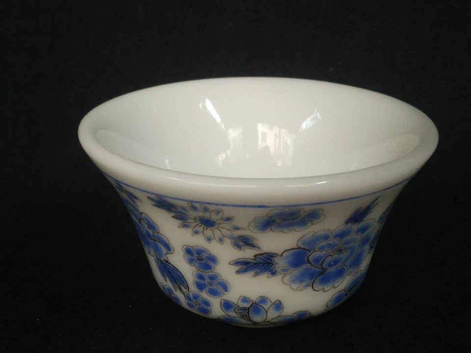 Antigua pintura esmaltada china de 3,4 pulgadas con marca de Beijing flor cuenco taza colección regalo Foto 2 de 4