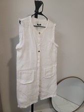 J.Crew Mini Shirtdress Women XL Linen Raw Hem NEW Sleeveless Crisp White