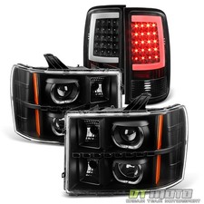 2007-2013 Gmc Sierra 1500 2500 3500 Smd Halo Projector Headlightsled Tail Lamps