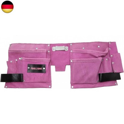 Toolzone-Werkzeuggürtel mit 11 Taschen (auch für Hammer und Klebeband), Leder, P