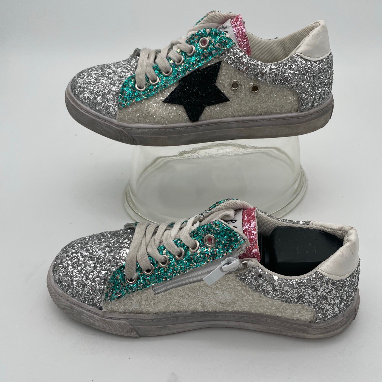SAOLA Sneakers funky Lola + The Boys multicolore glitter argento rosa accenti US 3 5